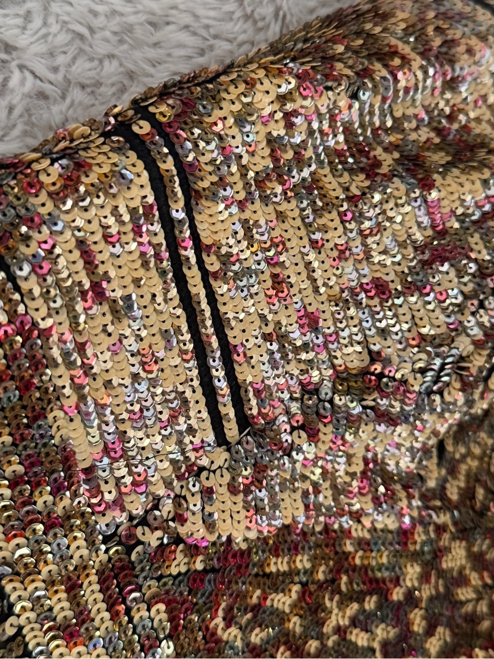 Sherry Hill Strapless Black Dress with Gold Sequin Bodice - Picture 2 of 8